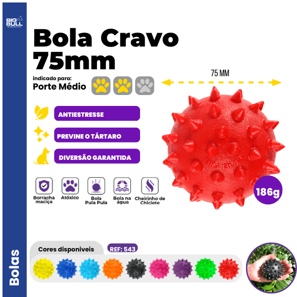 Bolinha Cravo Porte Médio - Big Bull Pet