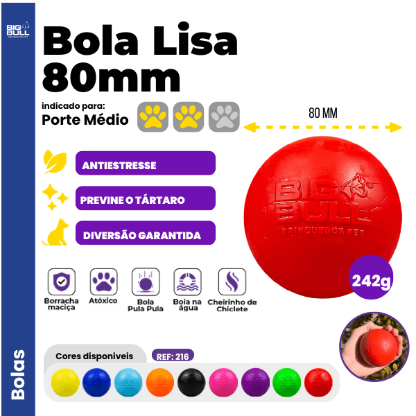 Bolinha Lisa Porte Médio - Big Bull Pet