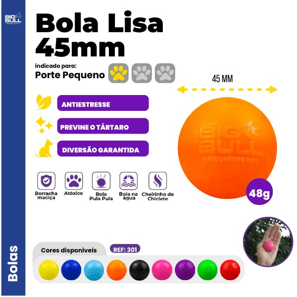 Bolinha Lisa Porte Pequeno - Big Bull Pet
