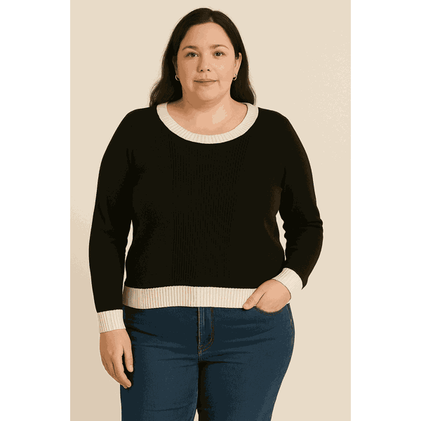  Blusa Preta Básica Chic