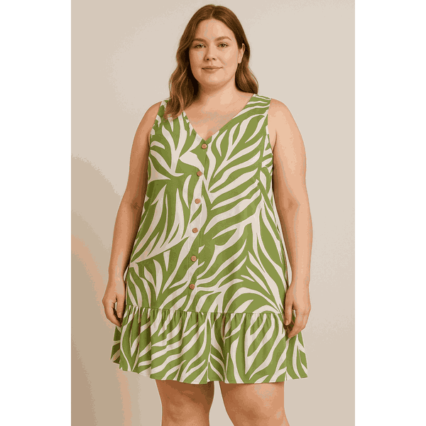 Vestido Folhagem Tropical
