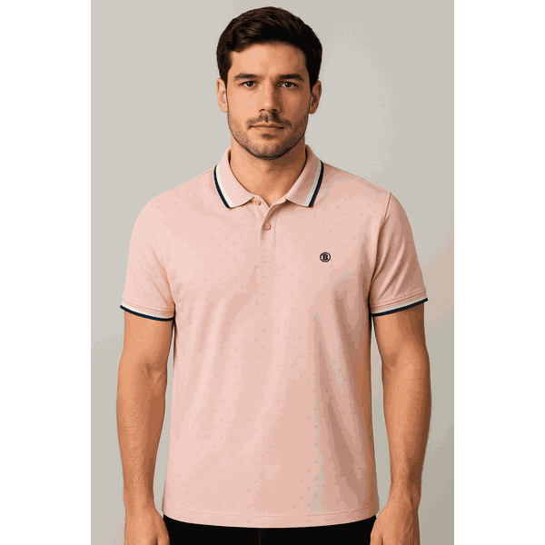 camiseta Polo Hezag Rosa Clássico