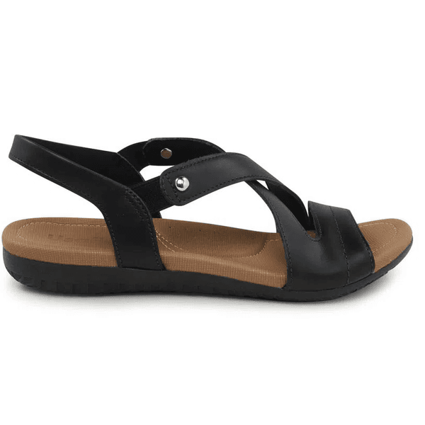 SANDALIA USAFLEX PRETO COURO