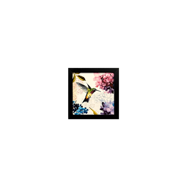Quadro 20x20 - Beija-Flores - Moldura Preta