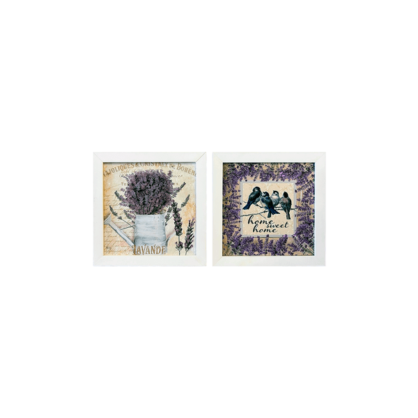 Dupla de Quadros 20x20 - Lavandas