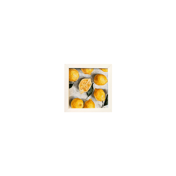Quadro 20x20 Limão Siciliano - Moldura Branca