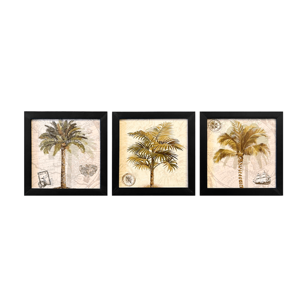 Trio de Quadros 20x20 - Palmeiras