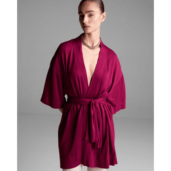 Kimono Noho vermelho Bordô