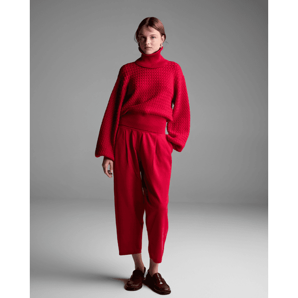 Calça Pregas Soho Vermelha