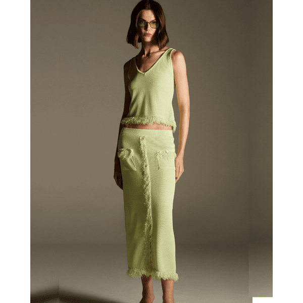 Saia Midi Orquídea Verde