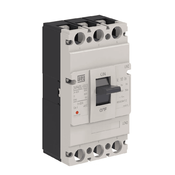 DISJUNTOR CAIXA MOLDADA TRIPOLAR WEG 400A DWP 400L 35KA
