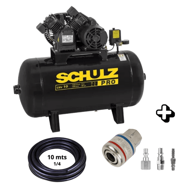 Compressor de Ar 10 Pés 100L 2HP 140 LBS 220V Monofásico Pro CSV10