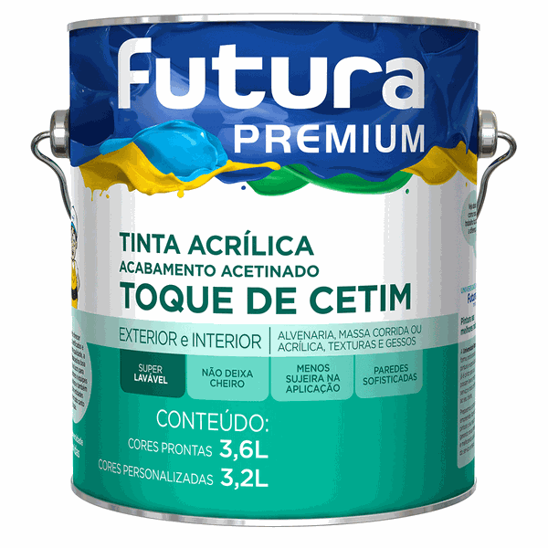 Tinta Acrílica Premium Toque de Cetim Acetinada 3,6L Branco Neve - Futura