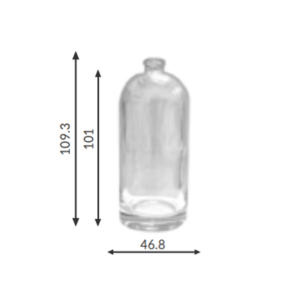VIDRO GAUDY 100ML REC.15 TRANSPARENTE