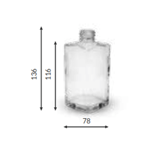 VIDRO SQUARE 250ML R.28/410 AZUL COBALTO