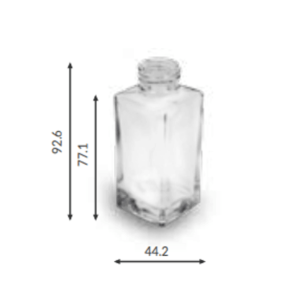 VIDRO SQUARE 60ML R.24/410 TRANSPARENTE
