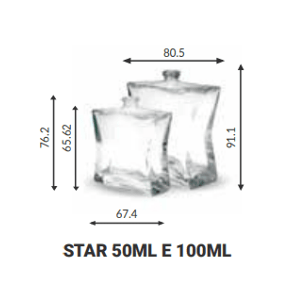 VIDRO STAR 100ML REC 15 GPI TRANSPARENTE