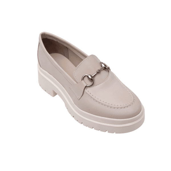 Mocassim Feminino Tratorado Bridão Metálico Comfort Maxtherapy Off White