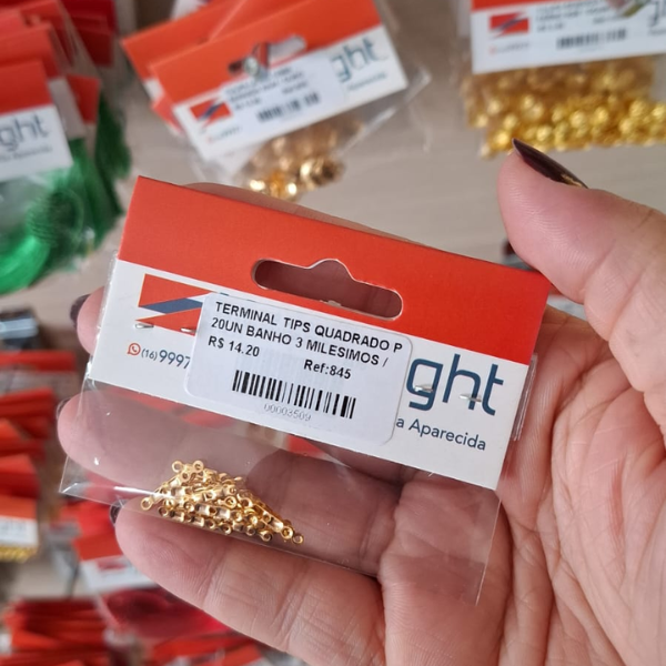 TERMINAL TIPS QUADRADO P 20UN BANHO 3 MILESIMOS 845 .