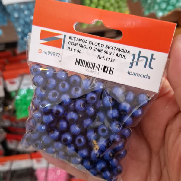 MIÇANGA GLOBO SEXTAVADA COM MIOLO 8MM 50G 1133 .