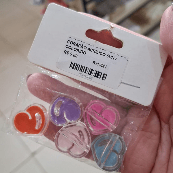 CORAÇÃO ACRILICO 5UN 641 .