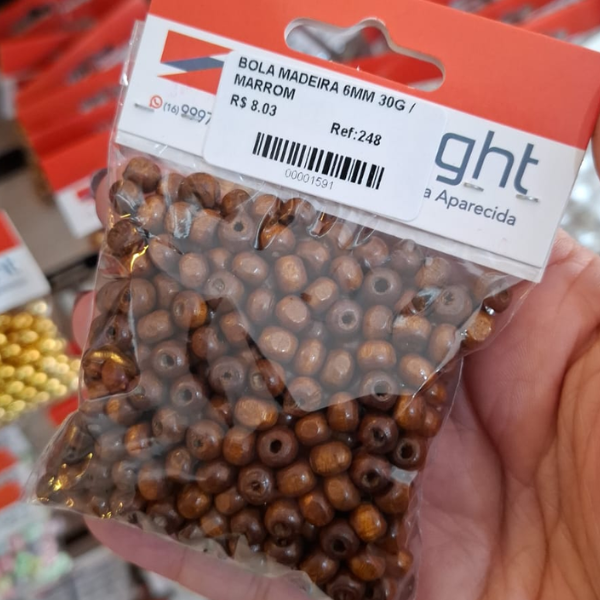 BOLA MADEIRA 6MM 30G 248 .