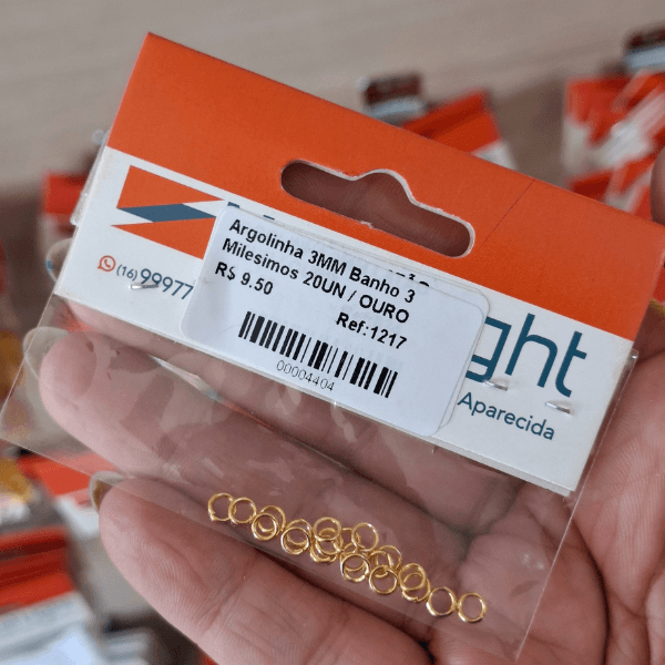 Argolinha 3MM Banho 3 Milesimos 20UN 1217 .