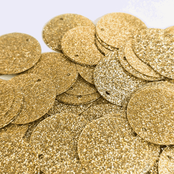 PAETE GLITTER COM FURO 25MM DOURADO 30G
