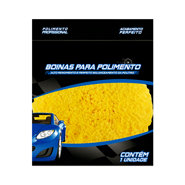 BOINA DE LÃ DUPLA FACE MACIA AMARELA 8" LAZZURIL