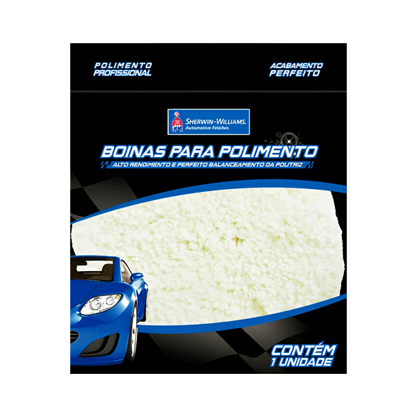 BOINA DE LÃ DUPLA FACE MACIA BRANCA 8" LAZZURIL