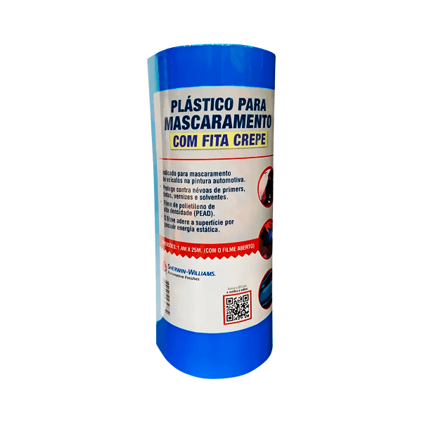 PLÁSTICO PARA MASCARAMENTO LAZZURIL COM FITA 1.4M X 25M