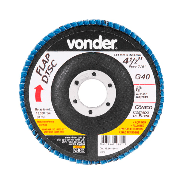 DISCO FLAP 040 VONDER 4 1/2"