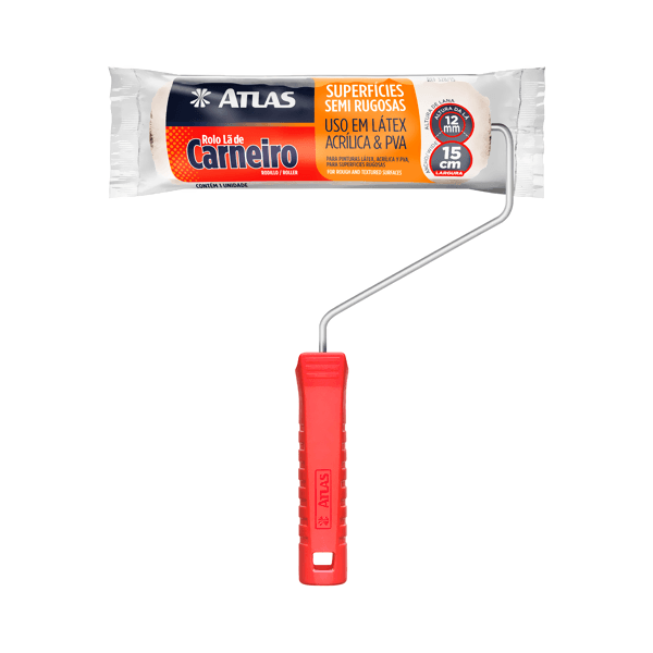 ROLO DE LÃ DE CARNEIRO COM CABO 15CM ATLAS AT328/15SR