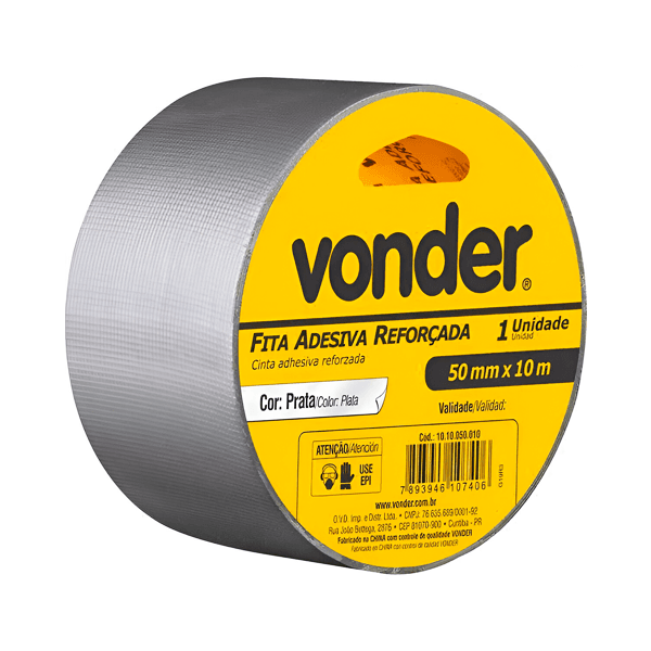 FITA ADESIVA VONDER PRATA 50MM X 10M