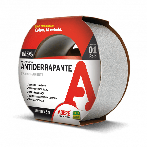 FITA ANTIDERRAPANTE TRANSPARENTE ADERE 50MM X 5M