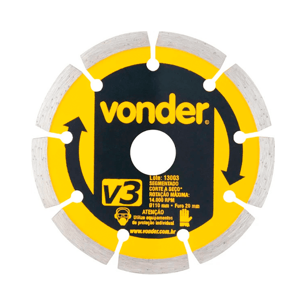 DISCO DIAMANTADO 110MM V3 FURO 20 VONDER