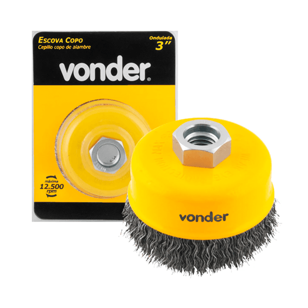 ESCOVA COPO 3" ONDULADA VONDER