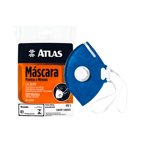 MÁSCARA ATLAS COM VÁLVULA PFF1 AT2400