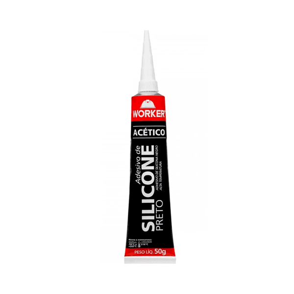 SILICONE ACÉTICO ALTA TEMPERATURA PRETO 50G WORKER