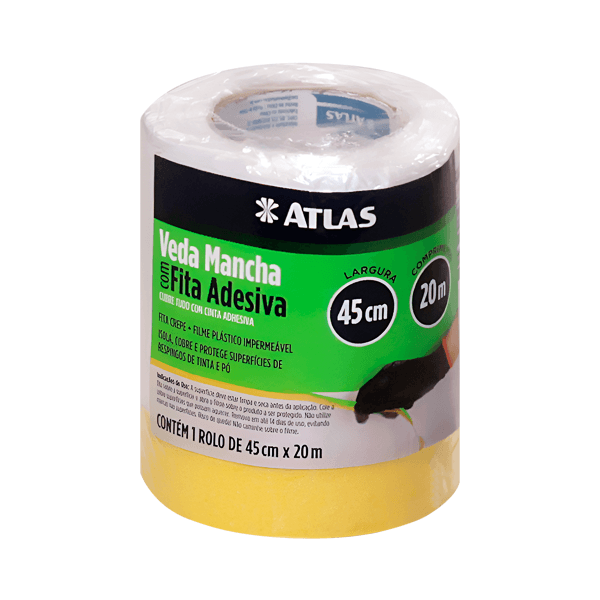 VEDA MANCHA COM FITA ADESIVA ATLAS 45CM X 20M
