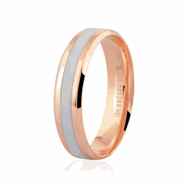 Aliança de Ouro Rosé 18K com Detalhe Pigmentado 5mm