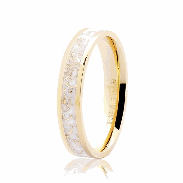 Aliança Ouro 18K Pigmento Branco Efeito Marmorizada 4,5mm - ... - MICHELETTI JOIAS