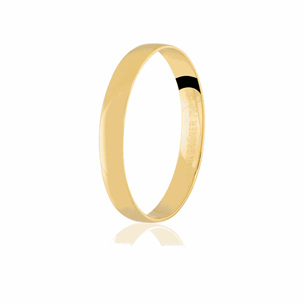 Aliança de Ouro Amarelo 18K Lisa 3mm Anatômica