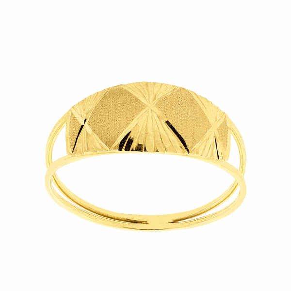 Anel de Ouro 18K Feminino Trabalhado e Fosco