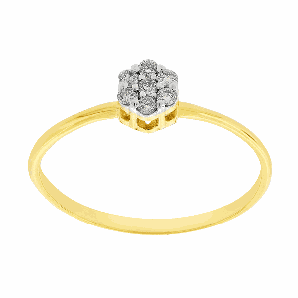 Anel Flor de Brilhantes em Ouro Amarelo 18K Pequeno - MI2250 - MICHELETTI JOIAS