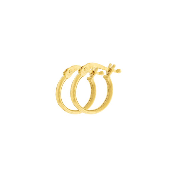 Brinco de Argola de Ouro 18K Meia Cana 1,1cm Diâmetro