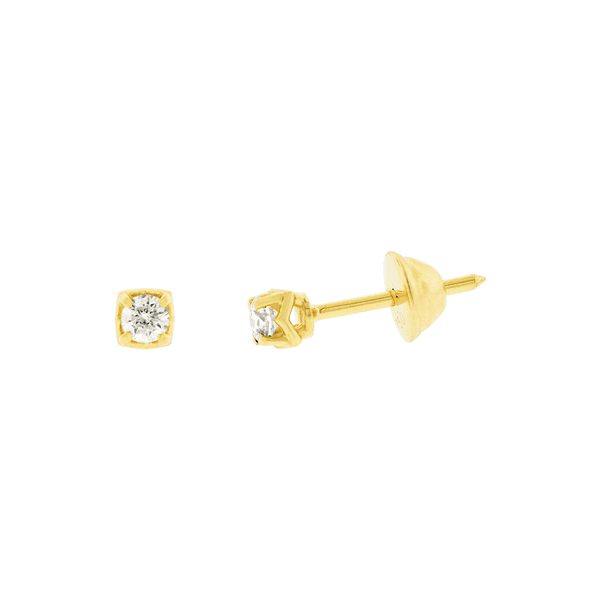 Brinco Solitário de Brilhante em Ouro 18K 0,14ct