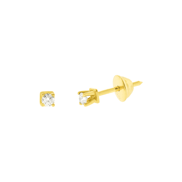 Brinco Solitário de Brilhante em Ouro 18K 0,10ct