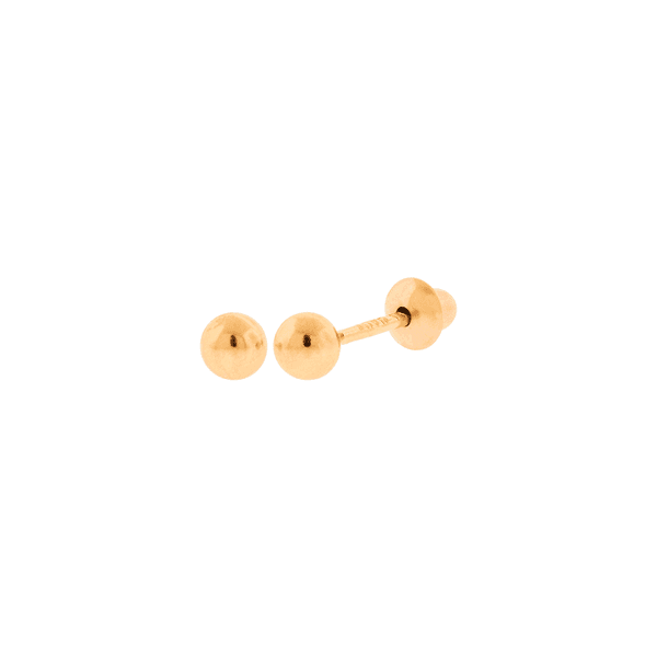 Brinco de Bola de Ouro Rosé 18K 3mm