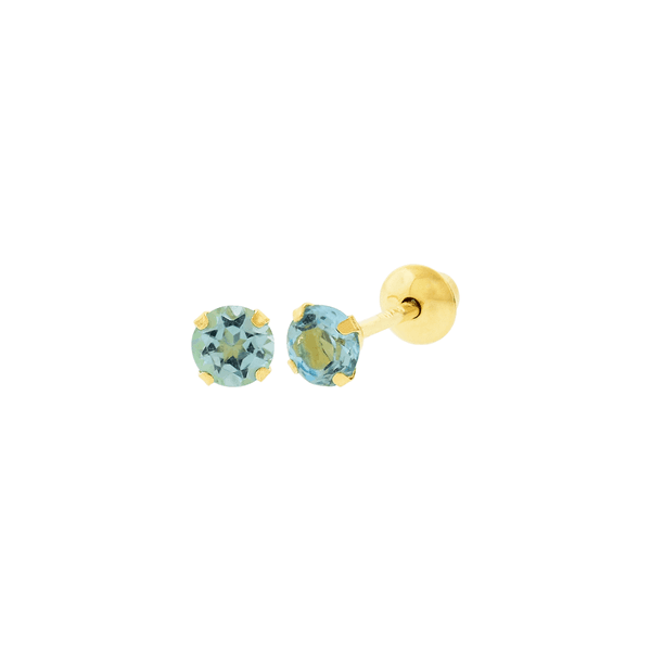 Brinco de Ouro 18K Topázio Swiss 3mm